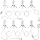 Meonum 2 Pack Accessory Cord with 4 LED Bulbs, End to End Connected Blow Mold Light Cord, 9.8 Feet Lamp Kit with On/Off Switch Plugs for Ceramic, Craft Halloween Christmas Village Decor