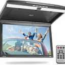 Pyle 15.6-Inch Overhead Flip-Down Car Monitor - Hi-Res 1680x800p Widescreen Car Roof Mount Monitor, Vehicle Flip Down Overhead Screen w/IR, FM Transmitter, USB/SD, HDMI, AV, Stereo Speaker -PLRV1525
