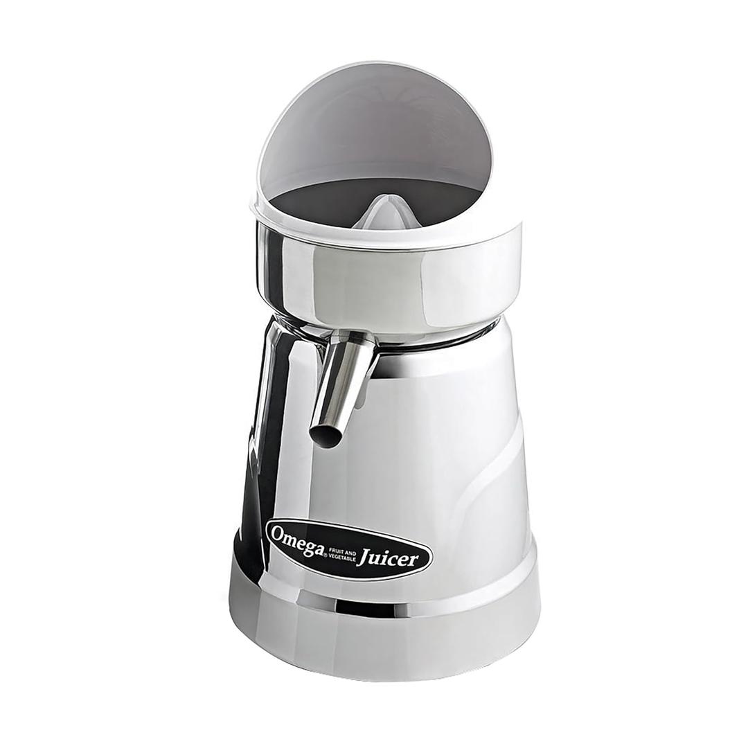 Omega C-20C Professional Electric Citrus Juicer with 3 Juice Cones, Surgical Steel Bowl and Pulp Strainer, 1800 RPM, 210W, Metallic