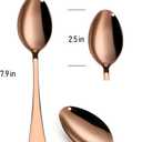 WYT Rose Gold Dinner Spoons Set for 8, Stainless Steel Rose Gold 8-Piece Flatware Spoon Set, Modern Silverware Dinner Spoons, Mirror Polished, Dishwasher Safe, 7.9 Inches