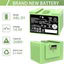 for Roomba Replacement Battery ABL-D1 Battery for iRobot Roomba i&e Series i7 i7+ j7 j7+ i3 i3+ i4 i4+ e5 e6 Roomba Replacement Parts 14.4V 1800mAh/26Wh (Not fit for iRobot Roomba Combo Series )