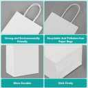 XPCARE 200Pcs Paper Gift Bags 5.25x3.25x8.25'', Gift Wrap Bags with Handles White Kraft Paper Bags for Small Business Paper Bags Bulk for Birthday Party Favors Shopping Retail