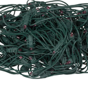 Vickerman 120 Purple Wide Angle Twinkle LED Christmas Net Light Set, Green Wire