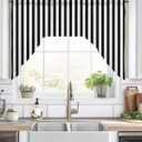 Black White Stripe Swag Valances for Windows, Modern Minimalist Geometric Striped Swag Curtains for Kitchen, Living Room, Small Window Treatments Drapes Curtains for Cafe, Bathroom, Bedroom, 56"x36"