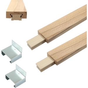 6pcs Wooden Drawer Slides, 14/35cm Wood Center Mount Guide Track Replacement Part