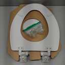Mayfair Linden Slow Close Toilet Seat, Non Slip Heavy Duty Wood, Easy Install, Elongated, White