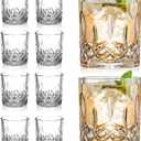 Crystal Whiskey Glasses Set of 8(Buy 6, get 2 Free), 11 OZ Old Fashioned Whiskey Glasses, Bourbon Cocktail Rocks Glasses, Clear Bar Glasses for Drinking Scotch Vodka Tequila Rum Gift for Men