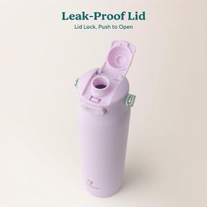 REDUCE Aura Vacuum Insulated Water Bottle - Leak-Proof & Chug Spout for Quick Hydration - Keeps Drinks Cold for 30 Hours - Removable Handle for Travel or Gym - Soft Sit Base - Lilac Bud
