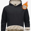 Men's Sherpa Hoodie Heavyweight Fleece Lined Thick Winter Thermal Athletic Sweatshirt with Kangaroo Pocket, L