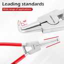 TOOLEAGUE 4 Pcs Snap Ring Pliers Set, Circlip Pliers, 7 inches Internal/External Heavy Duty for Ring Remover Retaining Straight Bent Lock Pliers Set