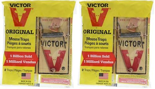 Woodstream Victor Wooden Mouse Pedal Trap Kills Rats House Mice Non Toxic 2 Count (Pack of 12)