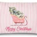 Western Christmas Cow Tree Throw Pillow Covers 12x20, Cowboy Christmas Decor, Rustic Country Coquette Bow Boots Hat Xmas Decorative Lumbar Pillow Covers for Couch Bed Home Bedroom Living Room