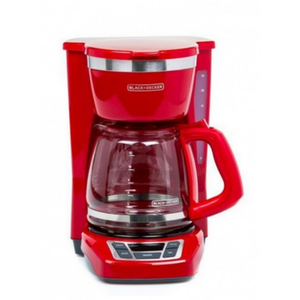 BLACK+DECKER 12-Cup Digital Coffee Maker, Programmable, Washable Basket Filter, Sneak-A-Cup, Auto Brew, Water Window, Keep Hot Plate, Red