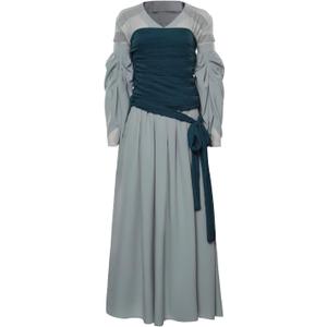 Adult Galadriel Costume Dress Outfit Elf Princess Lord Ring of Power Cosplay Halloween Costumes for Women Girls (Large)