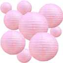 BEISHIDA Pink Round Paper Lanterns Hanging Decorative Chinese Paper Lanterns Lamp for Valentine Birthday Wedding Party Decoration and Baby Bridal Shower10 Packs