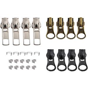 Meikeer 12-Piece Zipper Repair Kit - Black, Bronze & Silver Sliders for Metal, Plastic & Nylon Coil Jacket Zippers