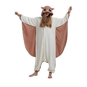 DarkCom Women Men Cosplay Flying Squirrel Onesie Halloween Costume Christmas Pajamas Animal Homewear Sleepwear Small