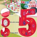 Hiboom 13.7 Inch Dog Paw Red Piata 5th Birthday Party Decoration Piata with 9.8 Inch Stick Blindfold Confetti Number 3 4 5 Birthday Themed Gifts for Kid Boy Girl Fun Dog Footprints Bone Photo Prop