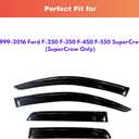 KPY Rain Guards Fit for 1999-2016 Ford F250 F350 F450 F550 Super Duty SuperCrew, Out-Channel Window Visors Vent Wind Deflector 4PC, Truck Accessories for 99-16 F250 F350 F450 F550 Super Duty SuperCrew