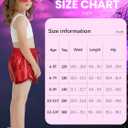 Metallic Shorts Shiny Hot Pants Sparkly Dance Outfits Short Party Outfits with Sunglasses (10-11 Years, Red)