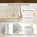 TETOTE Brushed Nickel Bathroom Mirror 24 x 30 Beveled Edge Tempered Glass, Rounded Corner Rectangle Bathroom Mirror for Over Sink for Modern Bathroom, Living Room, Bedroom, Entryway