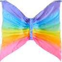 Sarah's Silks Rainbow Fairy Wings | Butterfly Costume for Kids, Real Natural Silk Montessori Waldorf Toys Dress Up for Pretend Play | Hand Dyed Toy for Girls and Boys Ages 3-8