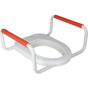R&T Toilet Seat Riser 2'' Raised Seat with Removable Padded Handles Fit for Elongated Toilets