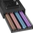 ECOLOVI Nespresso Pods Holder, K Cup Holder, Coffee Pod Holder Organizer Compatible with Nespresso Vertuo Capsules, Holds 60 Small or 40 Large Pods, Black