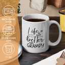 2 x Grampy Grandpa Coffee Mugs, Grandpa Gifts for Father's Day from Grandkids, Grandfather Tea Cup Gifts for Birthday, Life Is Just Better With Grampy Ceramic Coffee Tea Mug 11oz