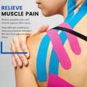 5 Rolls Kinesiology Tape, 5 Colors 2 inch x 16.4 Feet Waterproof Athletic Tape, Uncut Kinetic Tape, Elastic Muscle Tape, Sports Tape, Knee Tape for Exercise and Daily Use