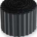 Quibbay Metal Corrugated Garden Edging, Landscape Edging for DIY Flower Beds, Flexible Bender Border for Lawn, Garden and Yard, Galvanized Garden Edging, Black 