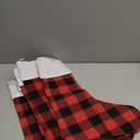 allydrew Christmas Buffalo Plaid Stockings with Plush White Cuff, Hanging Fireplace Holiday Decoration (Set of 3), Red