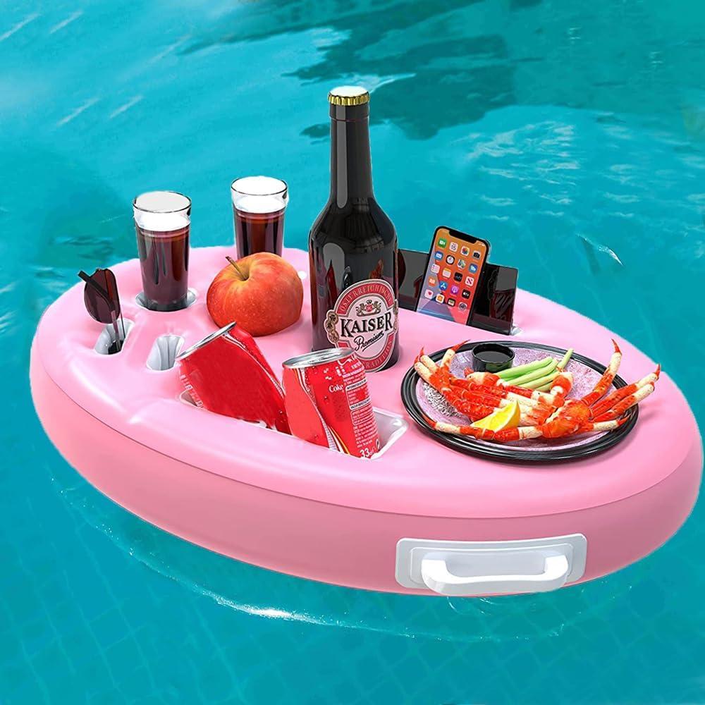 Generic Floating Drink Holder for Pool, Floating Table for Pool - Floating Pool Tray for Food and Drinks, Drink Floaties for Pool, Essential Floating Food Tray for Pool Activities