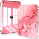 Feams for iPad A16 11th Generation 11 Inch Case 2025, iPad 10th Generation Case 10.9 Inch 2022, Slim Clear Back Cover with Pencil Holder & Auto Sleep, Pink Marble | A16, 11th Generation, 2025, iPad 10th Generation, 2022, Slim