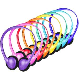 Kids Headphones Bulk for School Classroom 16 Pack Students Children Boys Girls Teen Adult 3.5mm Jack Multi Color
