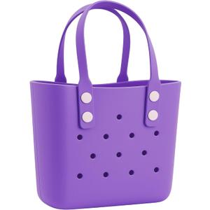 Rubber Tote Bag Small Beach Bag,Practical And Portable Travel Bag,Washable Open Handbag for Work Travel