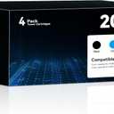 206A Toner Cartridge 4 Pack High Yield Replacement for M283fdw M283cdw Toner Compatible for 206A 206X Work for HP Color LaserJet Pro M255dw M255nw MFP M283fdw M283cdw M282nw M283fdn Printer(BK/C/Y/M)