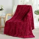 Whale Flotilla Flannel Fleece Throw Blanket for Couch, Soft Fluffy Velvet Sofa Blanket with Decorative Vintage Pattern for All Season, Warm and Lightweight, 50x60 Inch, Red