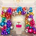161pcs Shiny Chrome Balloon Garland Arch Kit Retro Disco Dance Party Decorations with 4D Disco Ball Balloons and Explosion Star Foil Balloons for 80s 90s Theme Neon Birthday Galaxy Supplies