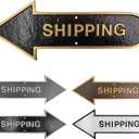 Shipping - Shipping with Arrow - Shipping Sign - Shipping wall Sign - Outdoor Shipping Sign - Shipping Sign for Business- Easy Install Shipping Plaque - 5 Colors - Made in the USA