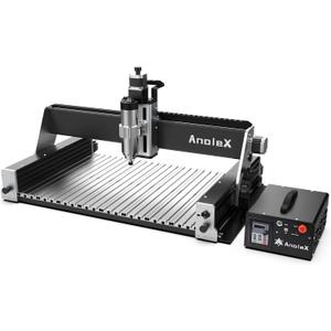 CNC Router Machine RX6040 with 1.5KW Air Cooled Spindle, All-Metal XYZ Axis Dual Steel Linear Guides & 1204 Ball Screws for Metal Aluminum Brass Wood Acrylic PCB