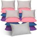 Kigley 16 Pcs Mini Pillow 14" x 9" Small Pillows for Sleeping Daycare Travel Nap Time Neck Lumbar(Dark Colors)