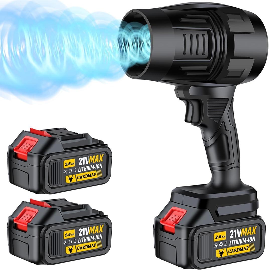 Electric Cordless Leaf Blower, Handheld Electric Leaf Blowers, Mini Jet Dry Blower Fan with 2 Packs 2.6Ah Batteries and Charger, Violent Blower for Lawn, Patio, Outdoors, Car, Home