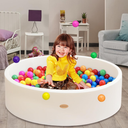 HARBOLLE Baby Ball Pit 47.2" Soft Round Memory Foam Ball Pits NOT Included Balls Indoor Outdoor Playpen for Babies Toddlers Kids Great Gift for Girls Boys, White