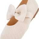 BMCiTYBM Toddler Girls Dress Walking Shoes Knitting Mary Jane Flats Ballet Party (Camel)