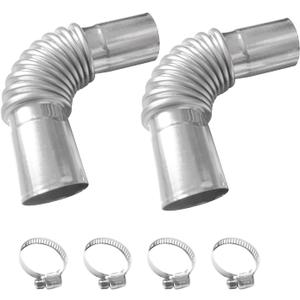 25mm Diesel Heater Exhaust Pipe Elbow Connector Parking Heater Exhaust Tip Elbow Connector Exhaust Port with Clamps Compatible with Eberspacher Webasto Diesel Heater (2 Sets)