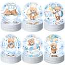 Funnymoom 60 Pcs 7 Inch Blue We Can Bearly Wait Plates for Baby Shower Blue Bear Tableware for Dessert Cake Bearly Wait Baby Shower Decorations Party Supplies for Gender Reveal Party