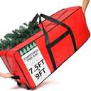 HOMEST Christmas Tree Storage Bag, Fits for 7.5-9 ft Xmas Artificials, Zippered Bag with Reinforced Carrying Handles and Wheels, Red (Bag Only)