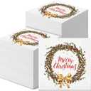 Spiareal 200 Piece Paper Napkins - Christmas Rustic Retro Decorative for Holidays, Weddings, Home (Wreath Style)