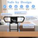 Bed Rails for Elderly Adults Safety: Adjustable Bedside Assist Rails with Storage Pockets, Non-Slip Handles, Items for Elderly Bed Rail, 400LB Gravity Capacity Black